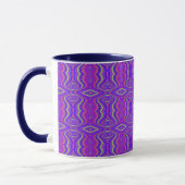 Paars 60's Retro Fractal Pattern Mok (Links)