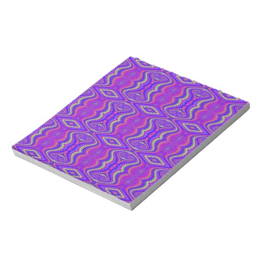 Paars 60's Retro Fractal Pattern Notitieblok (Linkerzijde)