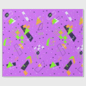 Paars 80s-omlooppapier cadeaupapier (Vlak)