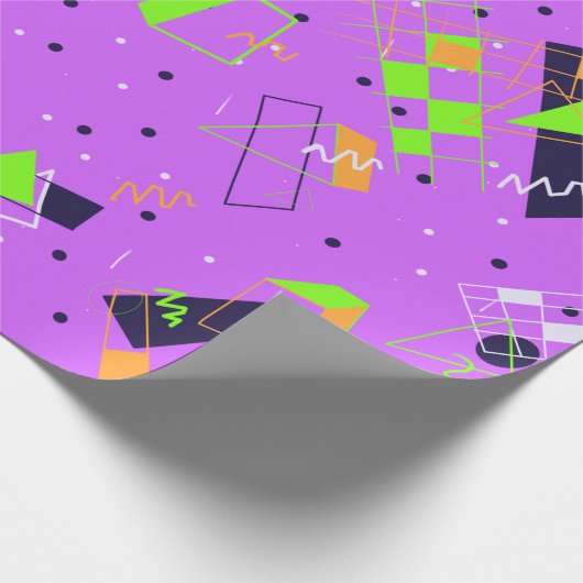 Paars 80s-omlooppapier cadeaupapier (Hoek)