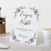 Paars A Little Wildflower Diaper Raffle Reclamebord Met Voetstuk (Insitu)