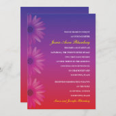 Paars aan Red Ombre Daisy Bat Mitzvah Kaart (Voorkant / Achterkant)