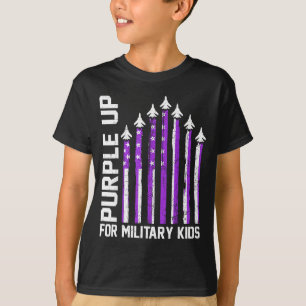 Paars aan voor militaire kinderen peuters vrouwen t-shirt