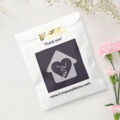 Paars aangepast logo & bedrijfsnaam Dank u wel Bedankzakje (Gezegeld)