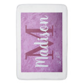 Paars aangepast marmer monogram op maat badmat (Voorkant Verticaal)