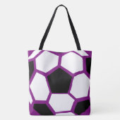 Paars aangepast Trendy Stijlvol Voetbal Tote Bag (Achterkant)