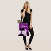 Paars aangepast Trendy Stijlvol Voetbal Tote Bag (Op model)