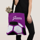 Paars aangepast Trendy Stijlvol Voetbal Tote Bag (Dichtbij)