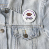 Paars aangepast voetbalteam van de middelbare scho ronde button 5,7 cm (In situ)
