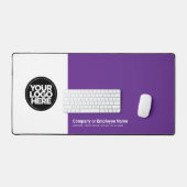 Paars | Aangepaste bedrijfslogo naam, slogan Bureaumat (Keyboard & Muis)