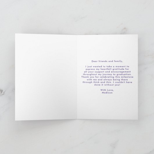 Paars | Abstract Afstuderen penseelstreken Bedankkaart (Binnen)