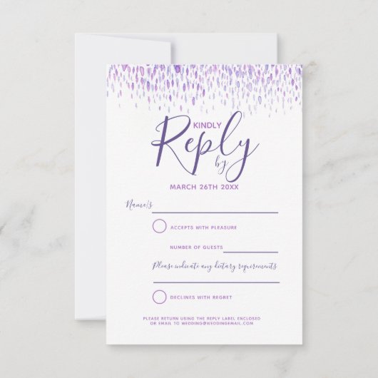 Paars abstract antwoord op moderne kunstbruiloft R (Achterkant)