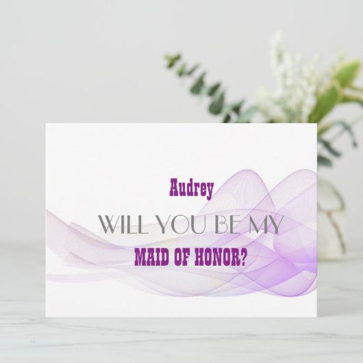 Paars Abstract... ben je mijn vriend van HONOR? Kaart (Staand voorkant)