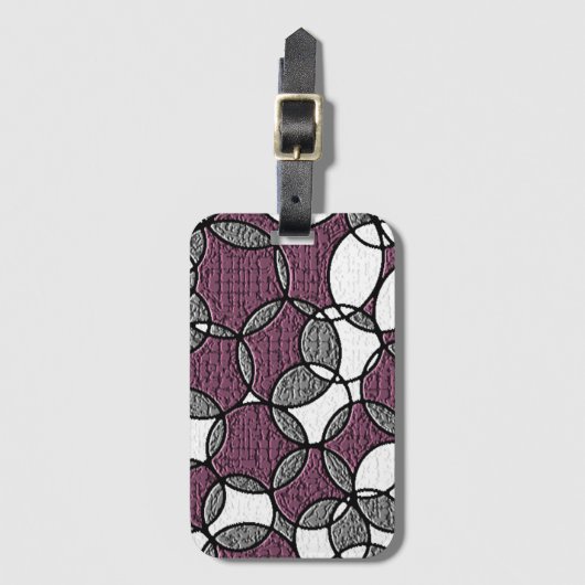 Paars Abstract cirkelpatroon Bagagelabel (Voorkant (verticaal))