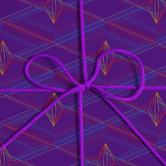 Paars Abstract diamantpatroon ♢ Modern ♢ Unisex Cadeaupapier