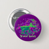 Paars Abstract Diervos Ronde Button 5,7 Cm (Voorkant /achterkant)