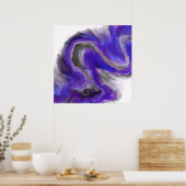 Paars Abstract digitaal schilderen met Wavy Poster (Keuken)