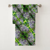 Paars Abstract fluitpatroon Wisteria Flower Bad Handdoek (Insitu)