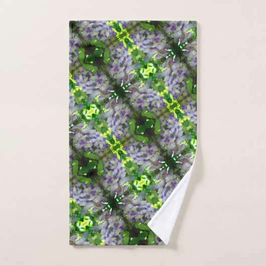 Paars Abstract fluitpatroon Wisteria Flower Bad Handdoek (Handdoek)