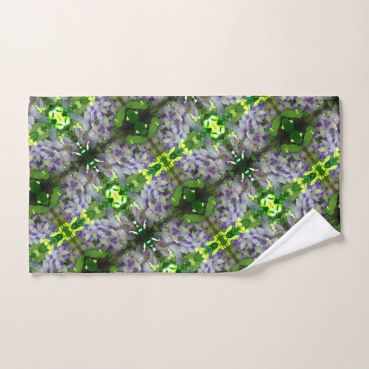 Paars Abstract fluitpatroon Wisteria Flower Bad Handdoek (Handdoek)