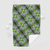 Paars Abstract fluitpatroon Wisteria Flower Golfhanddoek (Insitu)