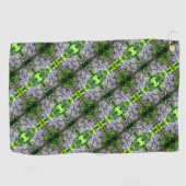 Paars Abstract fluitpatroon Wisteria Flower Golfhanddoek (Horizontaal)