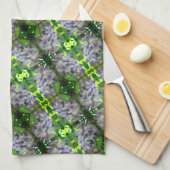 Paars Abstract fluitpatroon Wisteria Flower Theedoek (Quarter Fold)