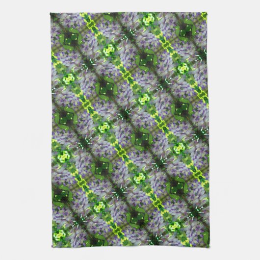 Paars Abstract fluitpatroon Wisteria Flower Theedoek (Verticaal)