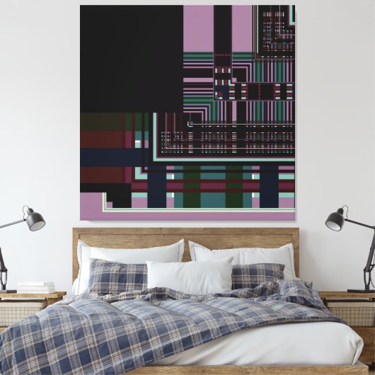 Paars Abstract geometrisch Canvas Afdruk (Insitu (Slaapkamer))