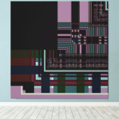 Paars Abstract geometrisch Canvas Afdruk (Insitu (Houten vloer))