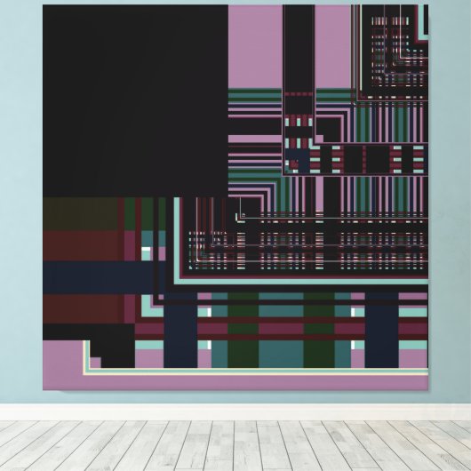 Paars Abstract geometrisch Canvas Afdruk (Insitu (Houten vloer))