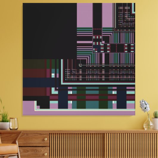 Paars Abstract geometrisch Canvas Afdruk (Insitu (Woonkamer))