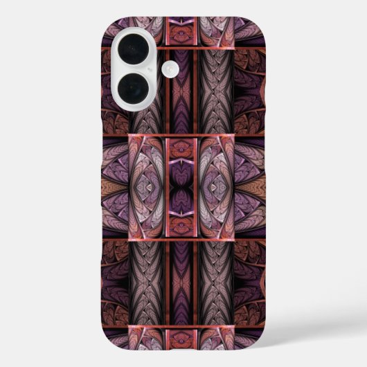Paars Abstract Glas in lood Pattern Rennie Mac Case-Mate iPhone Case (Achterkant)