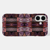 Paars Abstract Glas in lood Pattern Rennie Mac Case-Mate iPhone Case (Achterkant (horizontaal))