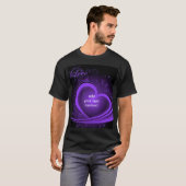 Paars Abstract hart basisdonker T Shirt (Voorkant volledig)