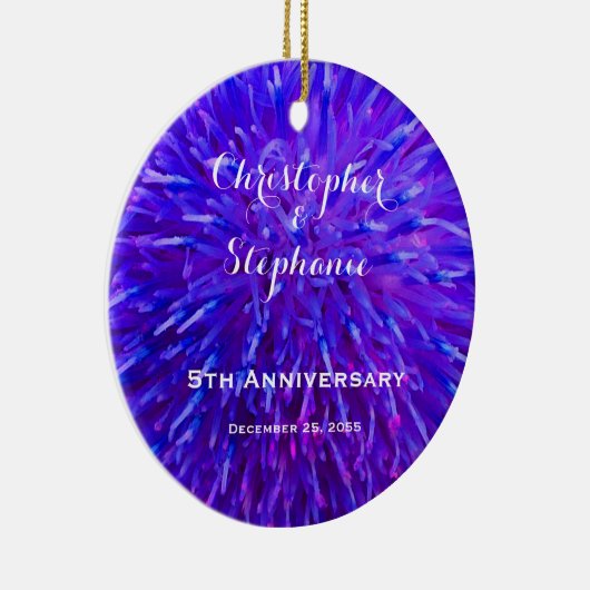 Paars Abstract Jubileum kerstversiering Keramisch Ornament (Rechts)