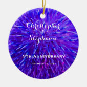 Paars Abstract Jubileum kerstversiering Keramisch Ornament (Voorkant)