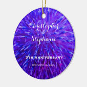 Paars Abstract Jubileum kerstversiering Keramisch Ornament (Links)