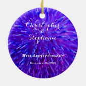 Paars Abstract Jubileum kerstversiering Keramisch Ornament (Achterkant)