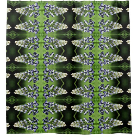 Paars Abstract laurierpatroon Douchegordijn (Voorkant)