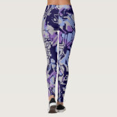 Paars Abstract Leggings (Achterkant)