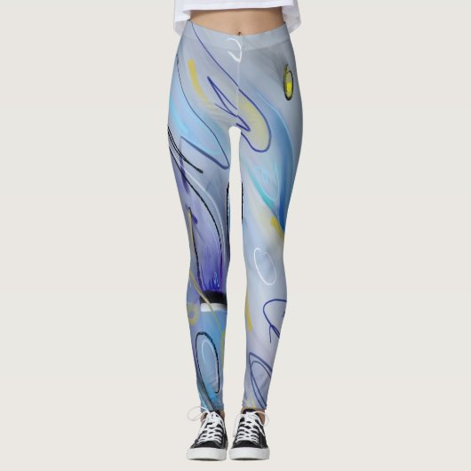Paars abstract leggings (Voorkant)