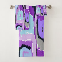 Paars Abstract met blauw en zwart