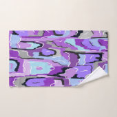 Paars Abstract met blauw en zwart Bad Handdoek (Handdoek)