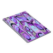 Paars Abstract met blauw en zwart Notitieboek (Rechterzijde)