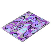 Paars Abstract met blauw en zwart Notitieboek (Linkerzijde)