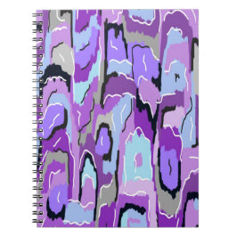 Paars Abstract met blauw en zwart Notitieboek