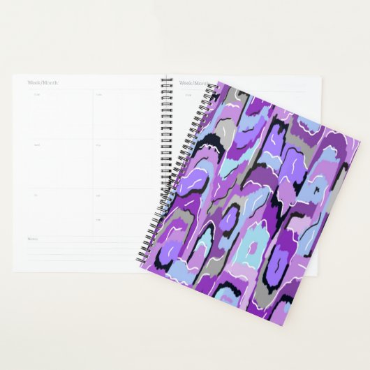 Paars Abstract met blauw en zwart Planner (Display)