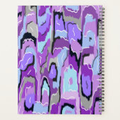 Paars Abstract met blauw en zwart Planner (Achterkant)