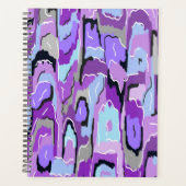Paars Abstract met blauw en zwart Planner (Voorkant)